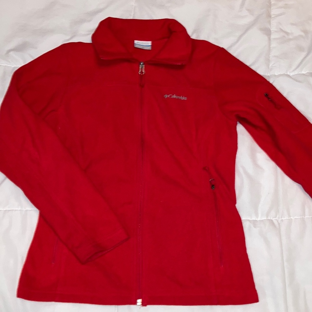 Columbia red zip up jacket